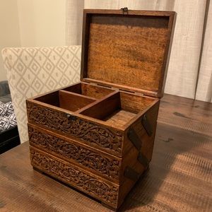 Wooden 3-tier Jewelry Box